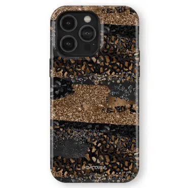 iphone 14 pro telefono dekliukas rudas leopardo stiliaus
