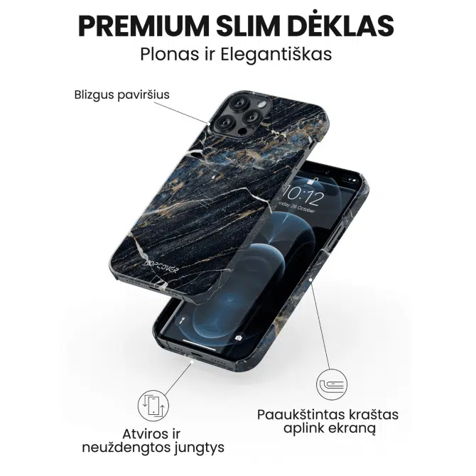Apple iphone 14 pro max telefono deklas tamsiai melynos spalvos