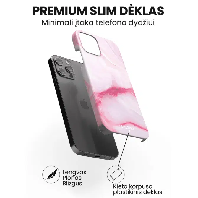 Apple iphone 14 telefono deklas rozines spalvos marmurinis