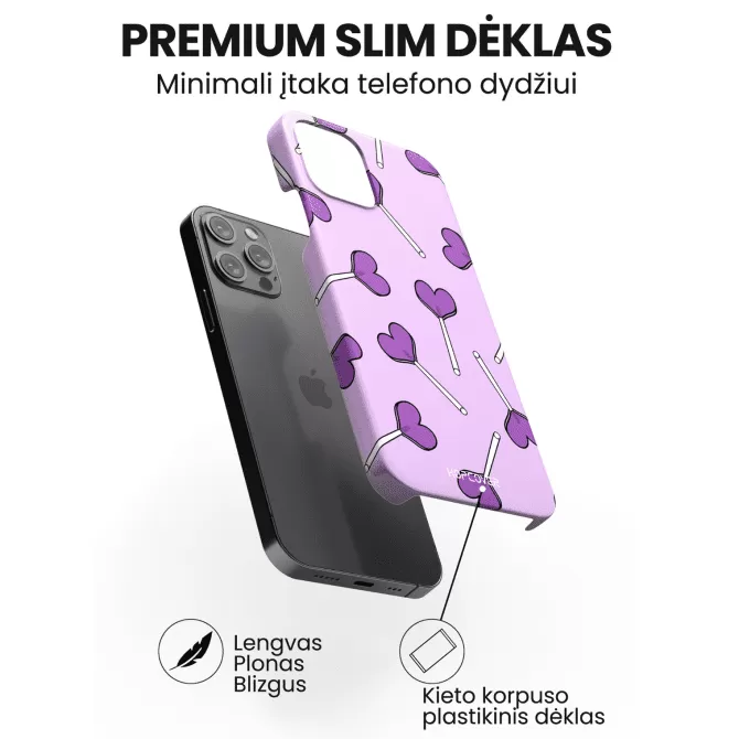 Apple iphone 14 telefono deklas violetinis su ledinukais