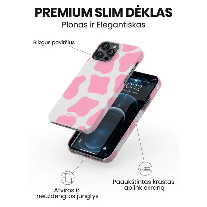 Apple iphone 14 telefono deklas rozines karves stiliaus
