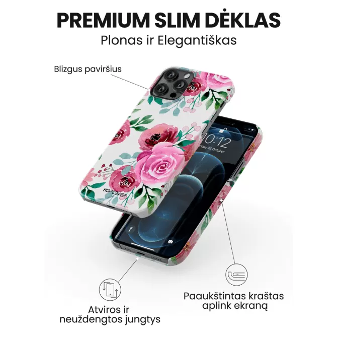 Apple iphone 14 telefono deklas su rozem gelemis