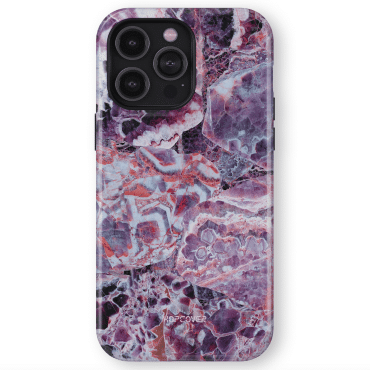 Apple iphone telefono deklas violetines spalvos marmuro stiliaus
